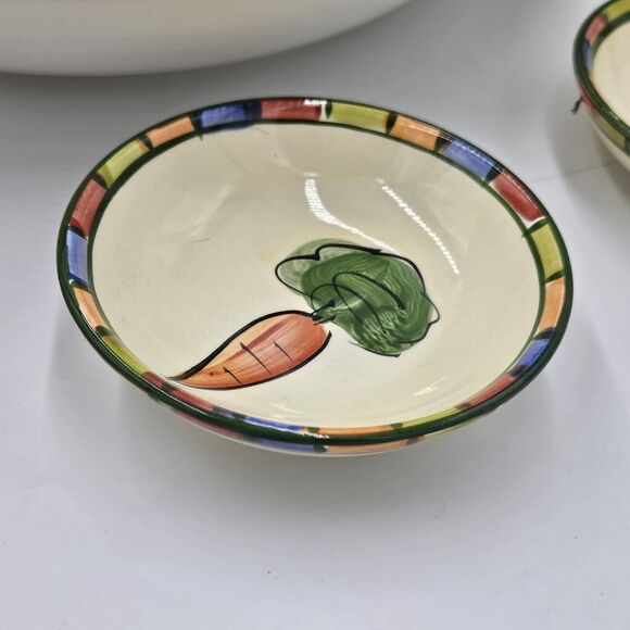 Salad For 4 Ceramic Large Salad Bowl Vinegar & Oil Decanters 4 Mini Dip Bowls - Picture 8 of 13